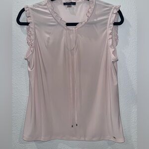 Tommy Hilfiger Women's Light Pink Ruffle Blouse